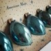 vintage glass christmas ornaments, gorgeous turqouise blue, American Made by Paragon