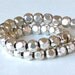 50 silver metal faceted tribal style BEADS with large 2.9mm HOLE . 6mm x 6mm x 6mm