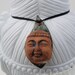 ceramic leaf face pendant clay necklace ornament small mask face buddha
