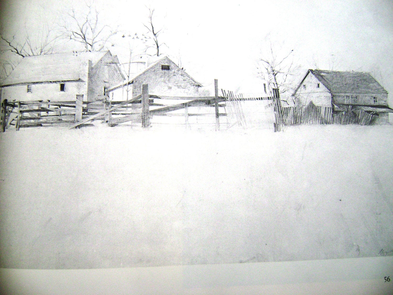 Andrew Wyeth Dry Brush and Pencil Drawings 1968 saturday Sale