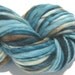 thick and thin bulky handspun yarn Beachcomber blue brown teal merino wool yarn, 48 yards