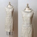 1960s Dress Set - Gray Stripe Tatted Linen Skirt and Blouse