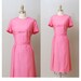 1950s Dress - Pink Azalea Raw Silk Wiggle Dress