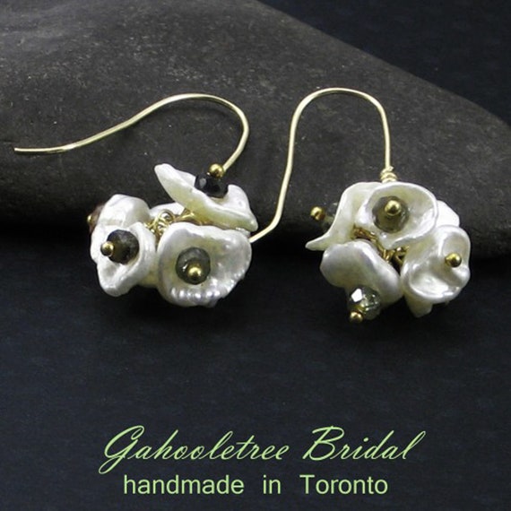 Gahooletree Bridal bouquet blossom earrings handmade in Toronto