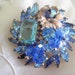 Juliana Style Vintage Brooch Blue Rhinestones Crystals