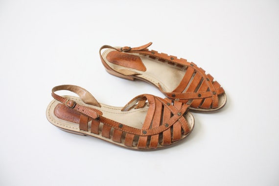 brown leather sandals size 7