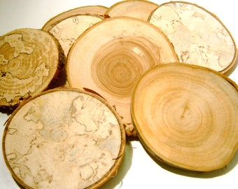 100 Large Assorted Blank Tree Branch Slices 3-4 inch Coaster Size