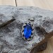 SALE - Pendant Classic Sapphire Blue & Clear Rhinestone Pendant - Beautiful Vintage Glass on Etsy