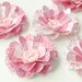 Handmade DIMENSIONAL FLOWERS with BUTTON Centers - Qty 6
