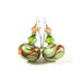 Green and Orange Earrings, Boro Earrings, Chartreuse Tangerine Earrings, Fall Earrings Autumn Earrings, Lampwork Earrings - Autumn Warmth