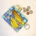 CLEARANCE SALE! Amy Butler Fabric Wallet Change Purse Temple Tulips Azure Blue Yellow Zipper Coin Purse Card Slot Key Ring Fob Soul Blossom