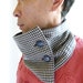 Mens Lighterweight Neckwarmer - Grey Beige Tweed/Marl Gray Jersey, Mens Scarf, Cowl, Lightweight Scarf