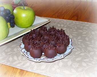 Faux Cake Balls Wooden Set of 3 Chocolate Chip Fake Food Photo Staging Prop