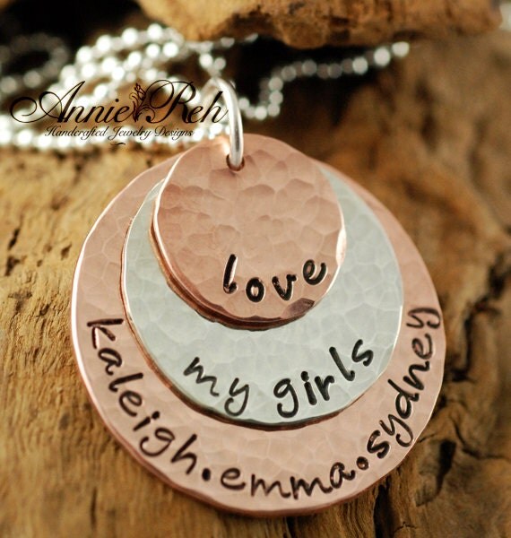 Hand Stamped Necklace Personalized Necklace Mommy by AnnieReh