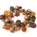 Amber Gold Charm Bracelet - Copper Rustic Brown Burnt Orange - Autumn Leaves Fall - Bespoke Polymer ClayDesign
