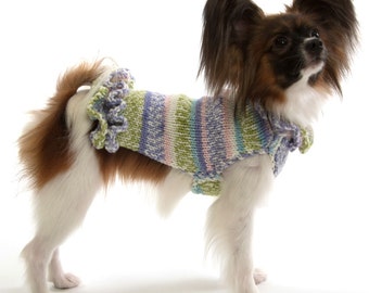 Dog Sweater Dress with ruffles