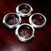 Vintage Drink Coasters Sterling Silver Frank M Whiting Crystal Glass Wine Coaster Set of Four