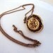 Vintage Gold Filled Locket Etched with Black Enamel 1/20 12 Kt
