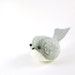 Light Gray and White Embroidered Wool Felt Bird