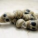 Lampwork Glass Bead Set Etched Rustic Organic - Jewelry Supply 'Argento Terra'