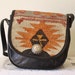 woven kilim cross body saddle bag . southwest cabochon purse