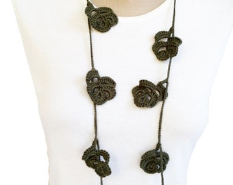 PDF Tutorial Pattern... Crochet Scarf, Lariat Necklace -4