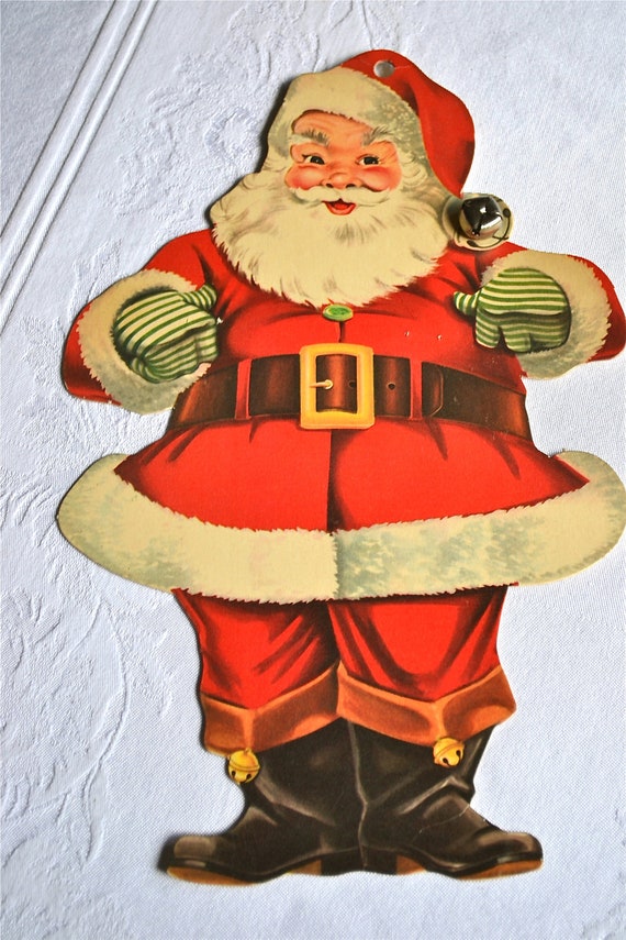 Vintage Christmas Decoration Die Cut Wall Hanging Santa