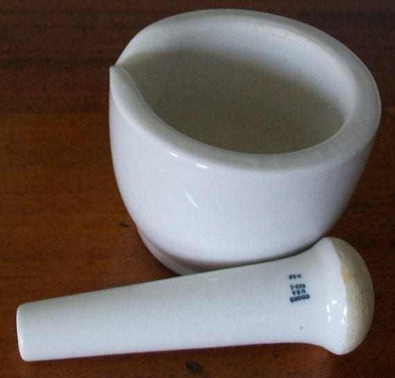 Vintage Coors USA Pottery Mortar 5201 & Pestle 5221 c15