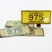 Vintage License Plate // Motorcycle License Plate // Illinois 1975 // Yellow and Black // Man Cave Metal Sign // Mancave Decor