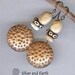 Tribal Copper Earrings w- Hand Stamped Texture, African Bone Beads and Agate Stones - Bohemian Tribal Jewelry - Artisan Metalwork Jewelry