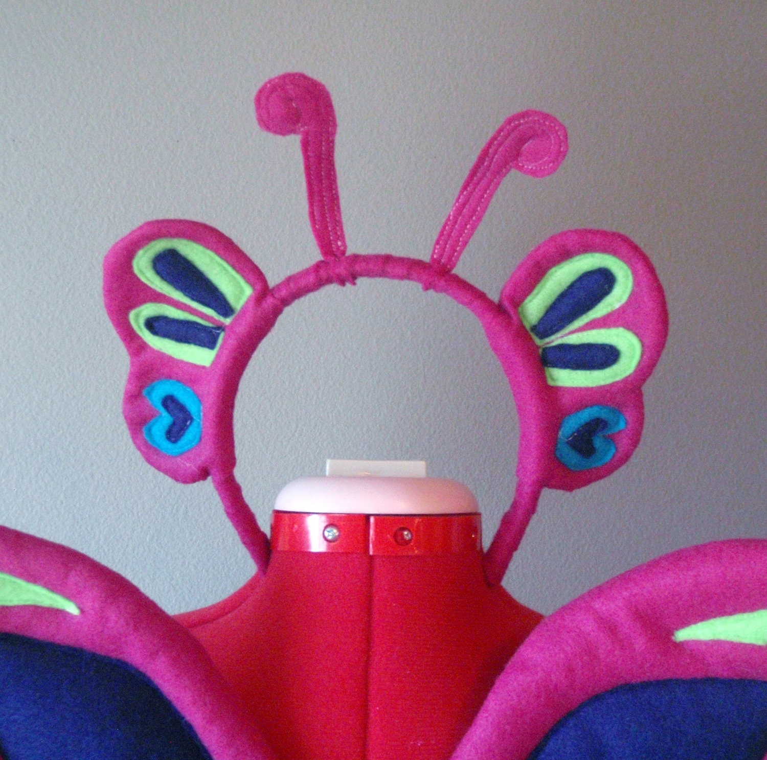 Butterfly Antenna. Headband. Pink green blue purple. Anjett