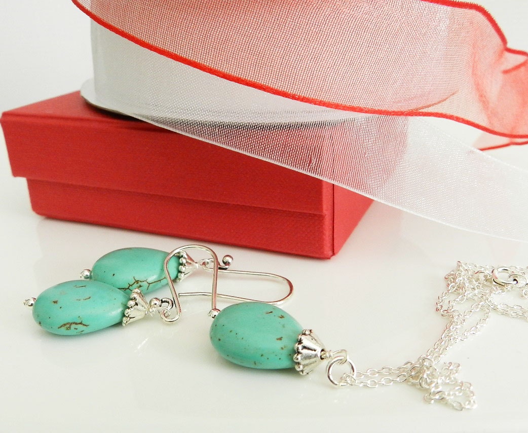 Turquoise Jewelry Set Bridesmaid Jewelry Necklace Earring