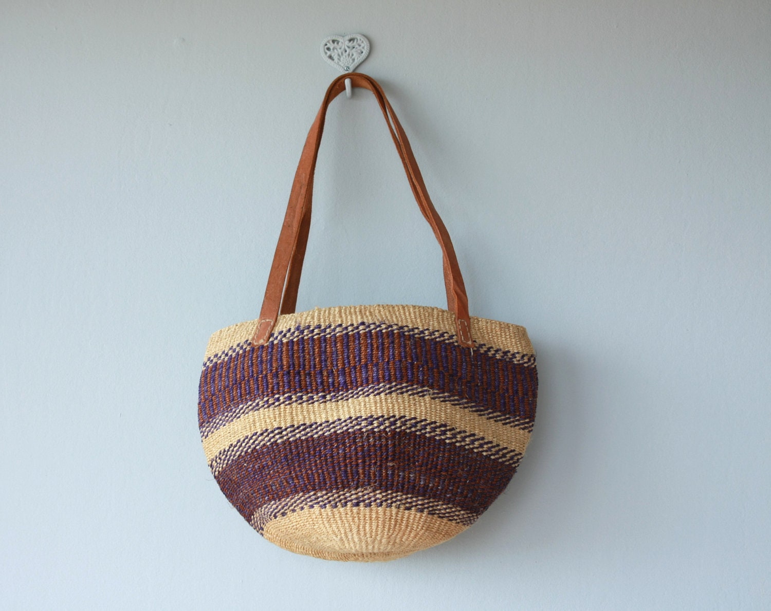 market woven stripe medium tote