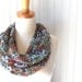 Autumn Floral Sheer Infinity Scarf in Brown, Honey Gold and Pumpkin Spice - Cowl Fall Fashion