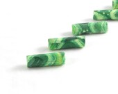 Fiber Beads Textile Beads Fabric Beads Green Beads in Shades of Green Swirls