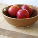 Natural brown ceramic fruit bowl with tiny hand carved mouse - wheel thrown stoneware pottery