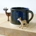 One handmade tea mug - stoneware pottery mug glazed in midnight blue