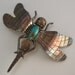 Sterling Dragonfly Brooch Turquoise Stone