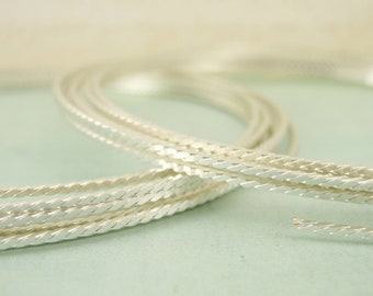 SALE - Premium Non Tarnish Silver Plate Wire - TWISTED SQUARE - Half Hard - You Pick Gauge 18, 20, 21, 22, 24 - 100% Guarantee