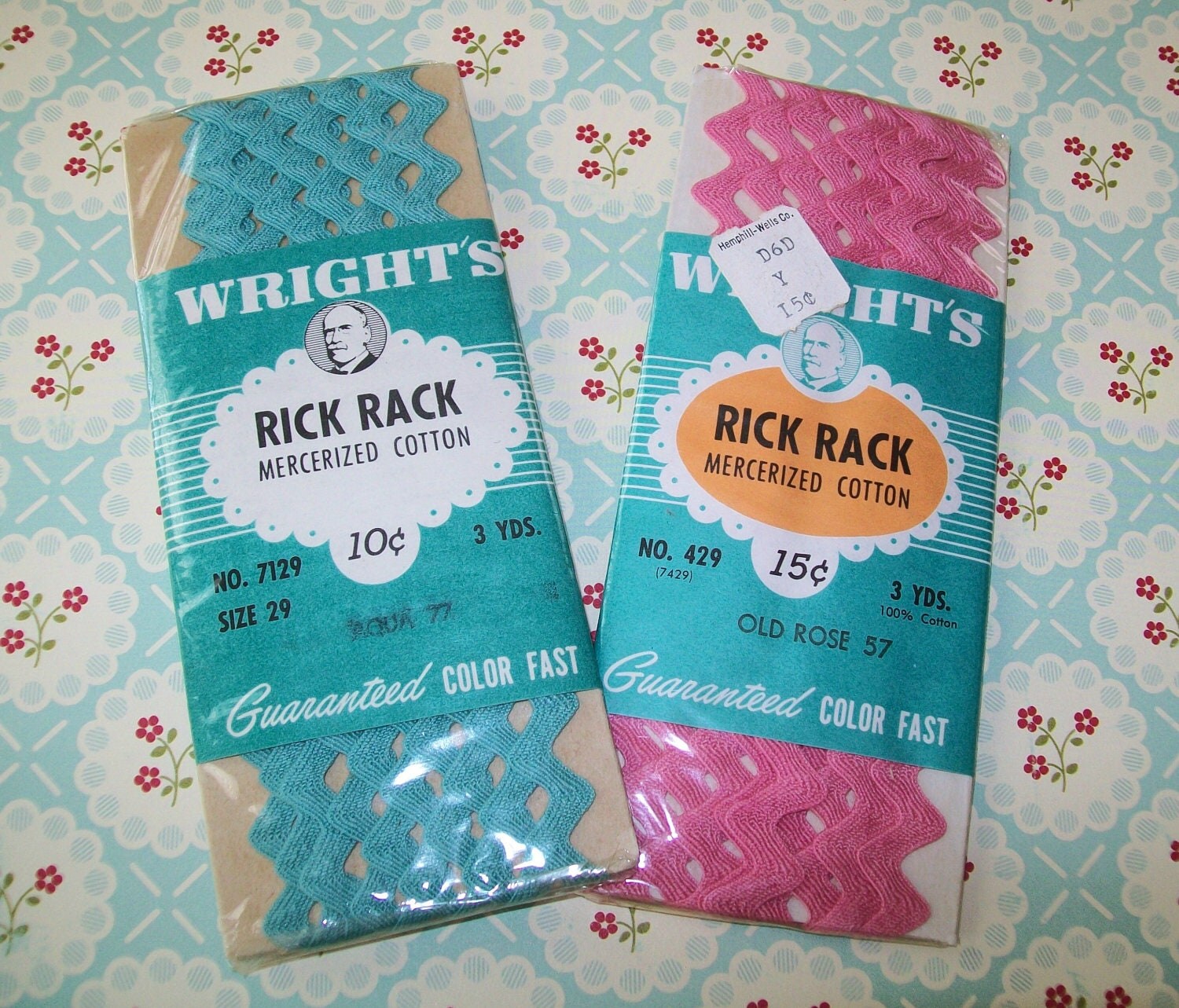2 vintage Wright's rick rack trim original package