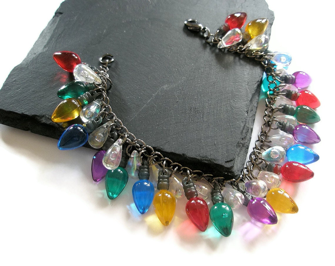 jewelry christmas lights beaded charm bracelet red green jewelry christmas lights beaded charm bracelet red green