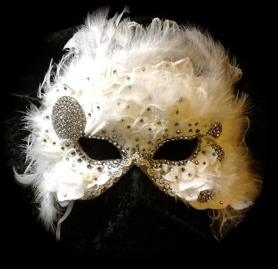 Mardi Gras Masquerade Mask Snow Queen by beadazzlebyjill on Etsy