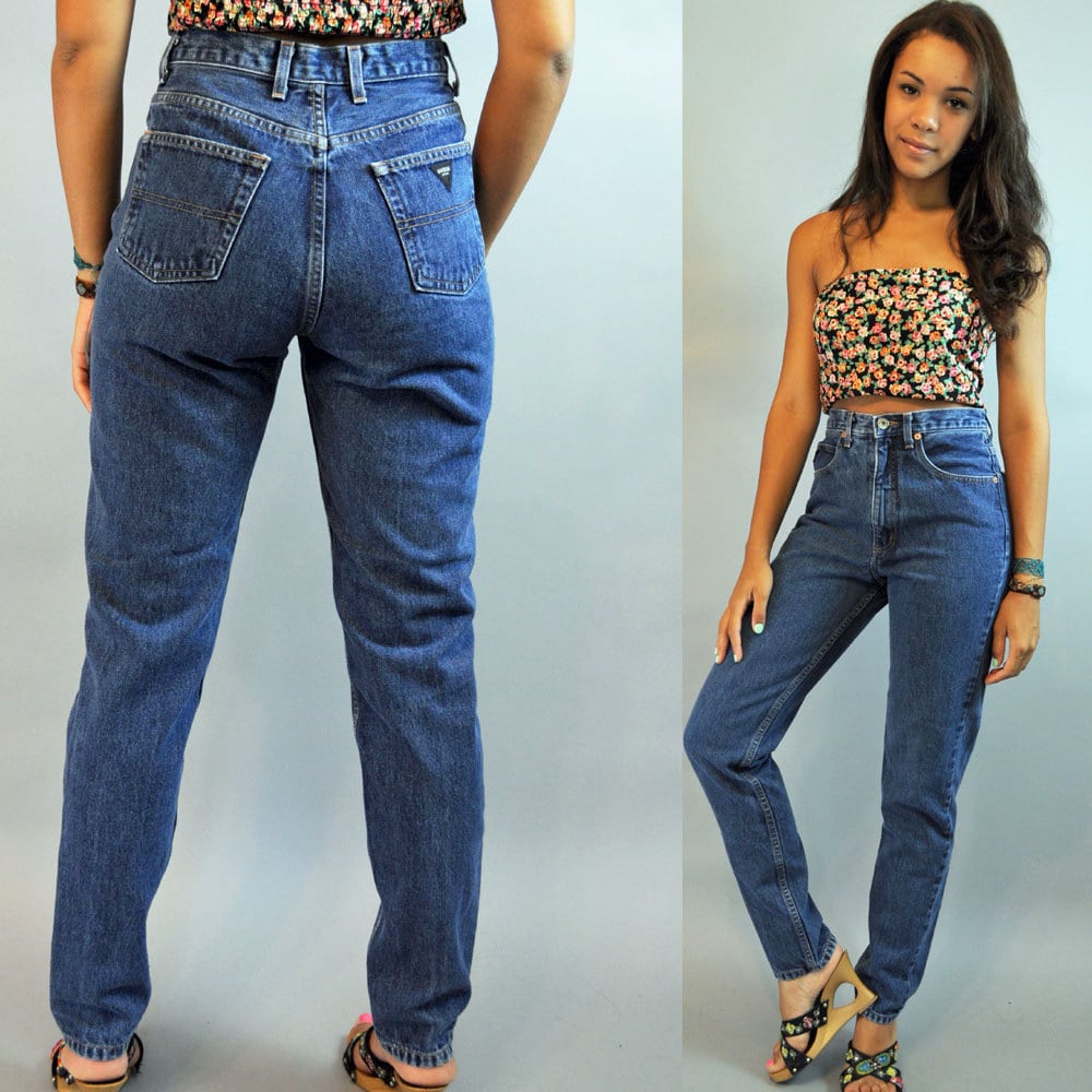 high waisted jeans 80s fashion