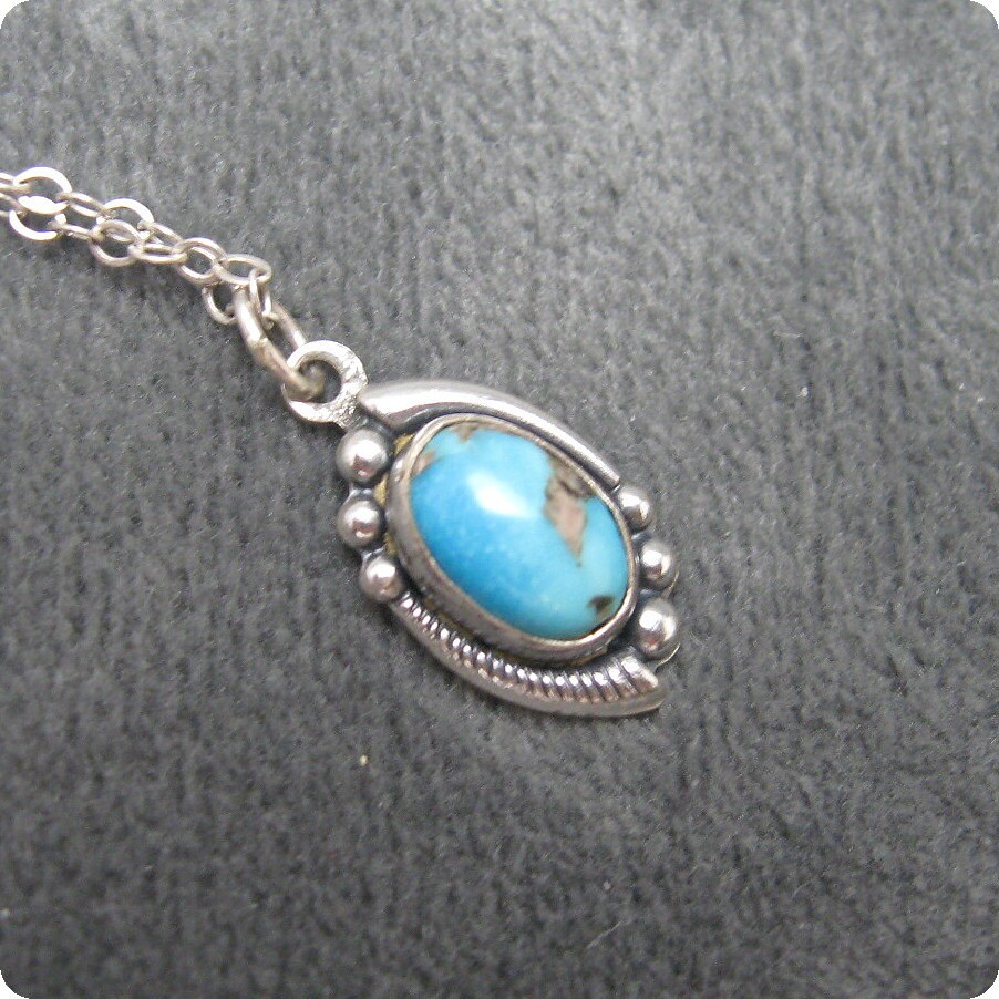 Vintage Sterling Turquoise Necklace by NinjaCan on Etsy