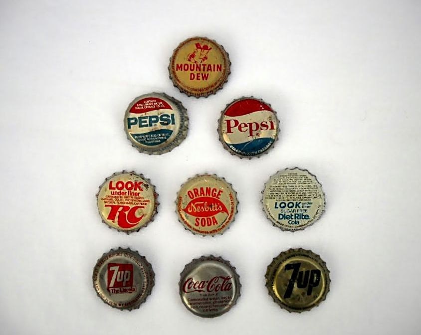 CLEARANCE 1960s & 1970s pop bottle caps by MidCenturian on Etsy