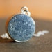Soft Grey Agate Druzy Necklace - Sterling Silver - AAA Quality, Rough Geode Slice