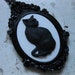 Black Cat Cameo Necklace