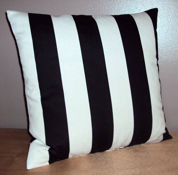 Items similar to Black and White Indoor Outdoor Stripe ...