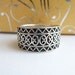 Vintage Designer CW Sterling Silver 925 Bali Balinese Ornate Oxidized Band Ring Size 8