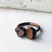 Topaz Copper Ring Druzy Geode Rough Stone Mineral Spice Whiskey Gemstone Natural Raw Patina Artisan